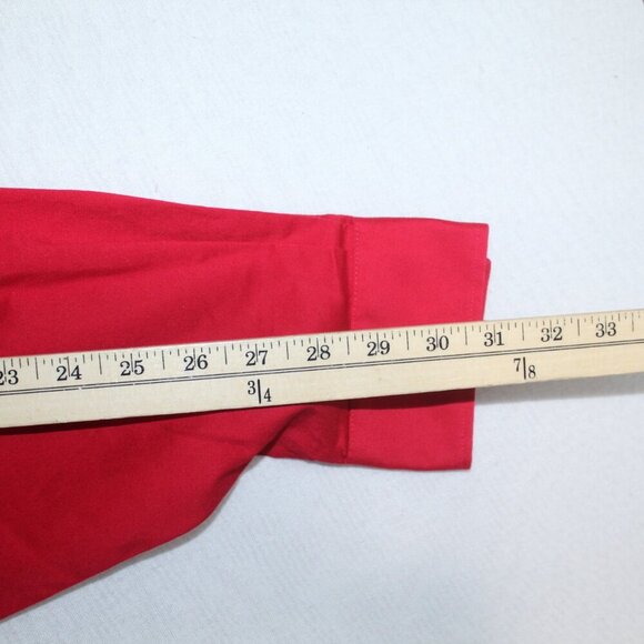 Van Huesen Red Casual Button Down Shirt Flex Cool Collar Slim Size 17 - Picture 5 of 8